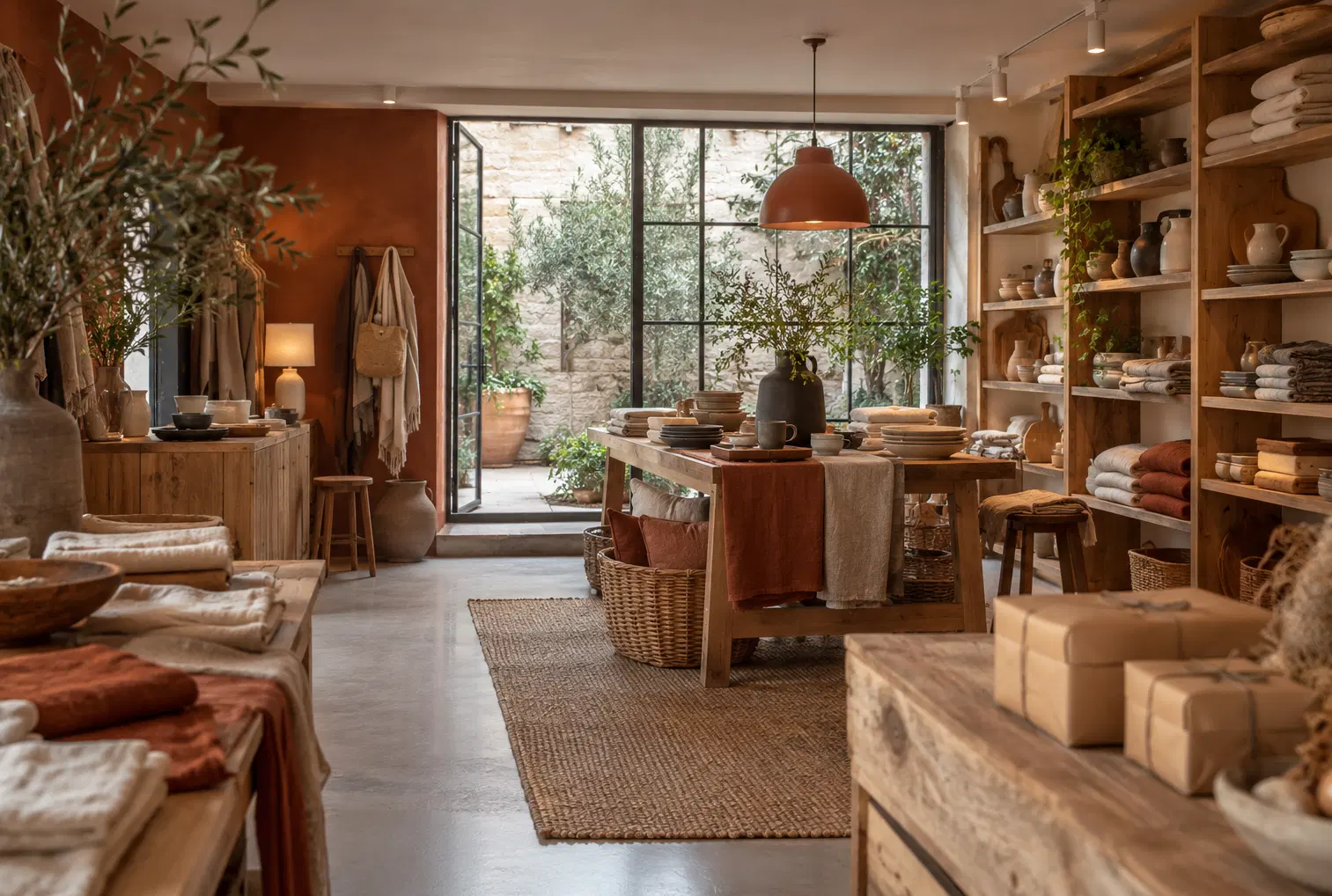 Illustration of independent retailers and their working space